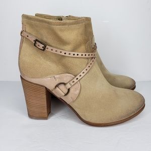 ALBERTO FERMANI Suede NUDE Ankle Boot Heels